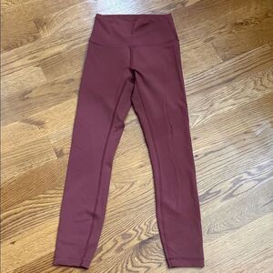 Lululemon High-Rise Yoga Leggings Burgundy Plum Stretch Athletic Pants